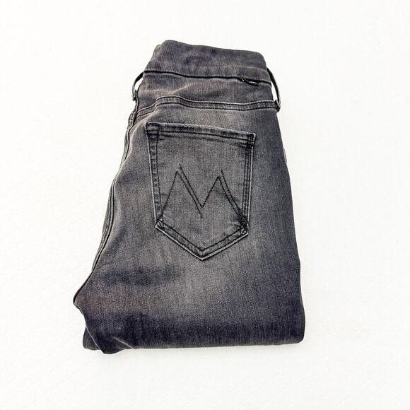Mother The Looker Ankle Fray Burning Out Lanterns Charcoal Denim Jeans Size 25 - Picture 1 of 10